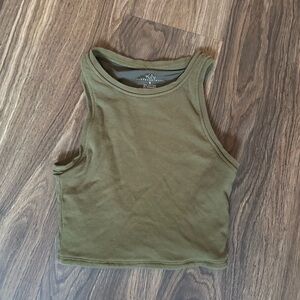 Klassy Network Olive Crop Top